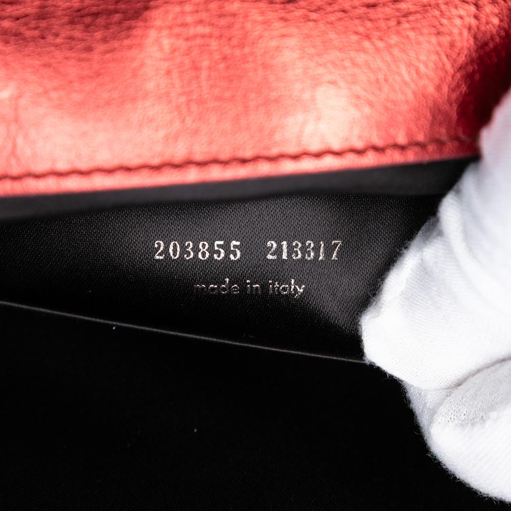 Saint Laurent AB Saint Laurent Red Calf Leather Crinkled skin Belle de Jour Clutch France