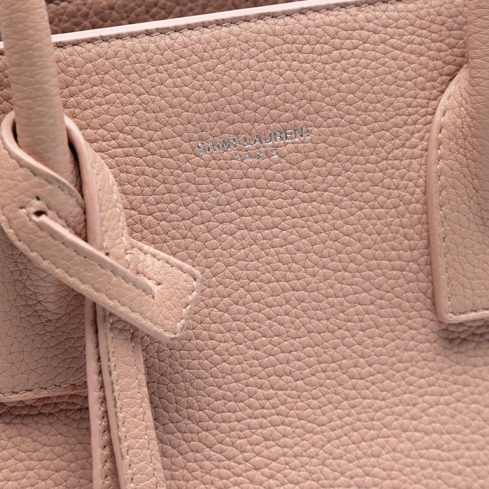 Saint Laurent B Saint Laurent Pink Light Pink Calf Leather Baby Grained skin Sac De Jour Satchel Italy