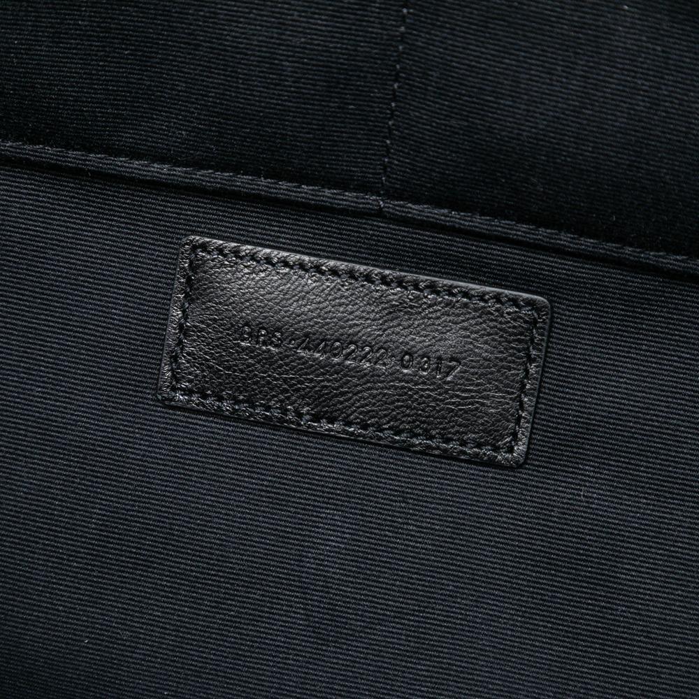 Saint Laurent AB Saint Laurent Black Calf Leather Quilted Chevron Monogram Document Holder Italy