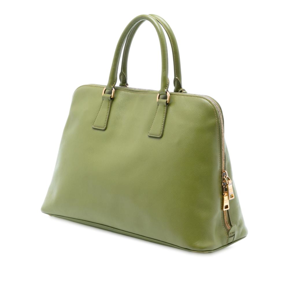 Prada B Prada Green Olive Green Saffiano Leather Large Lux Promenade Satchel Italy