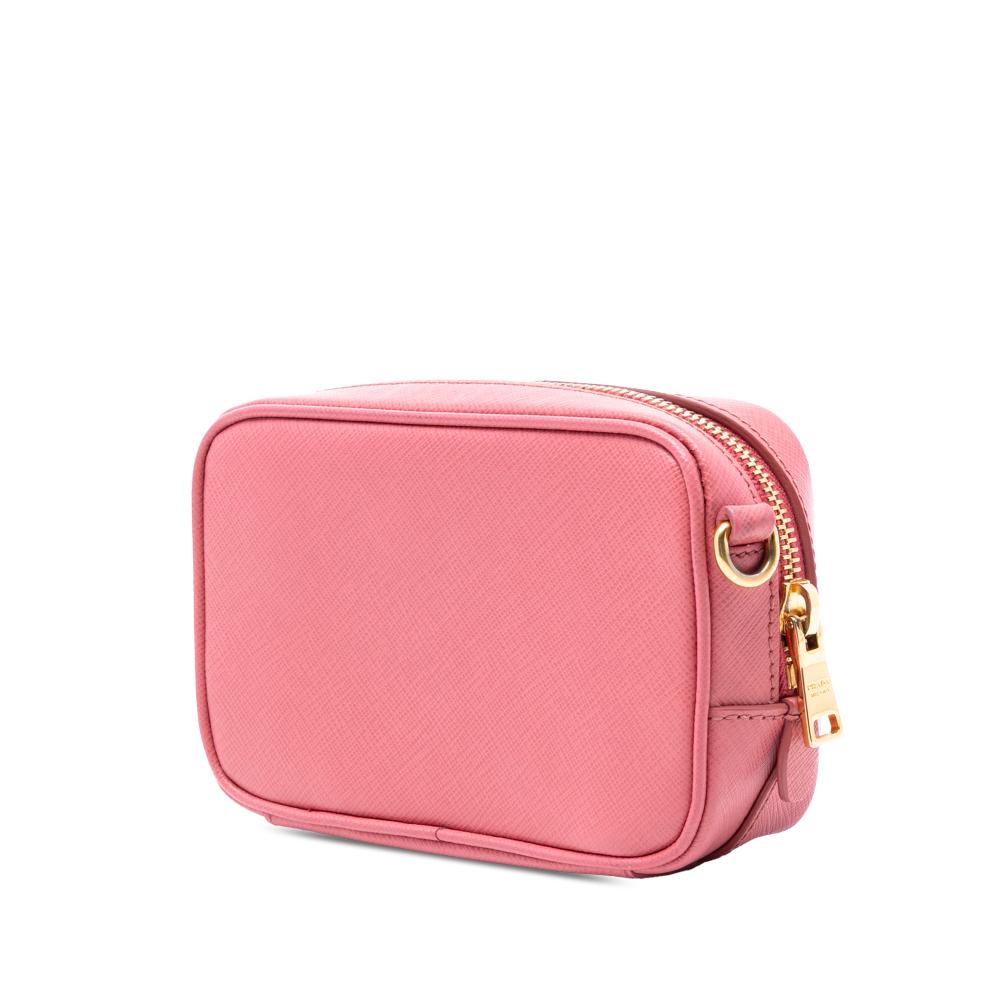 Prada B Prada Pink Blush Saffiano Leather Mini Camera Bag Italy