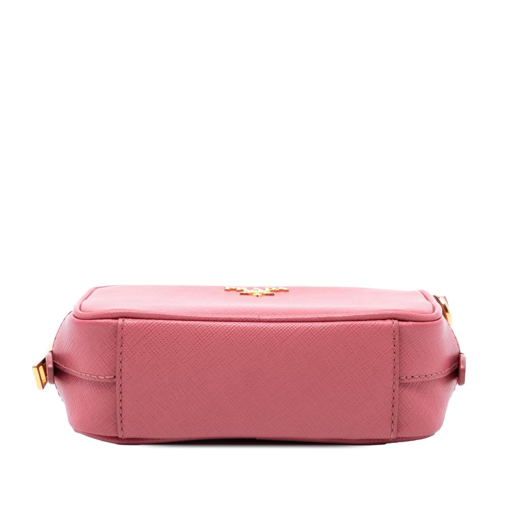 Prada B Prada Pink Blush Saffiano Leather Mini Camera Bag Italy
