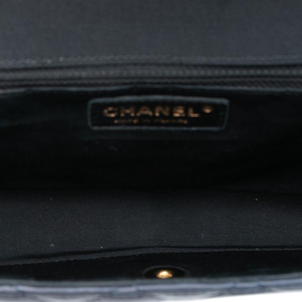 Chanel B Chanel Blue Navy Lambskin Leather Leather Large Bicolor Quilted Lambskin Elegant CC Flap France