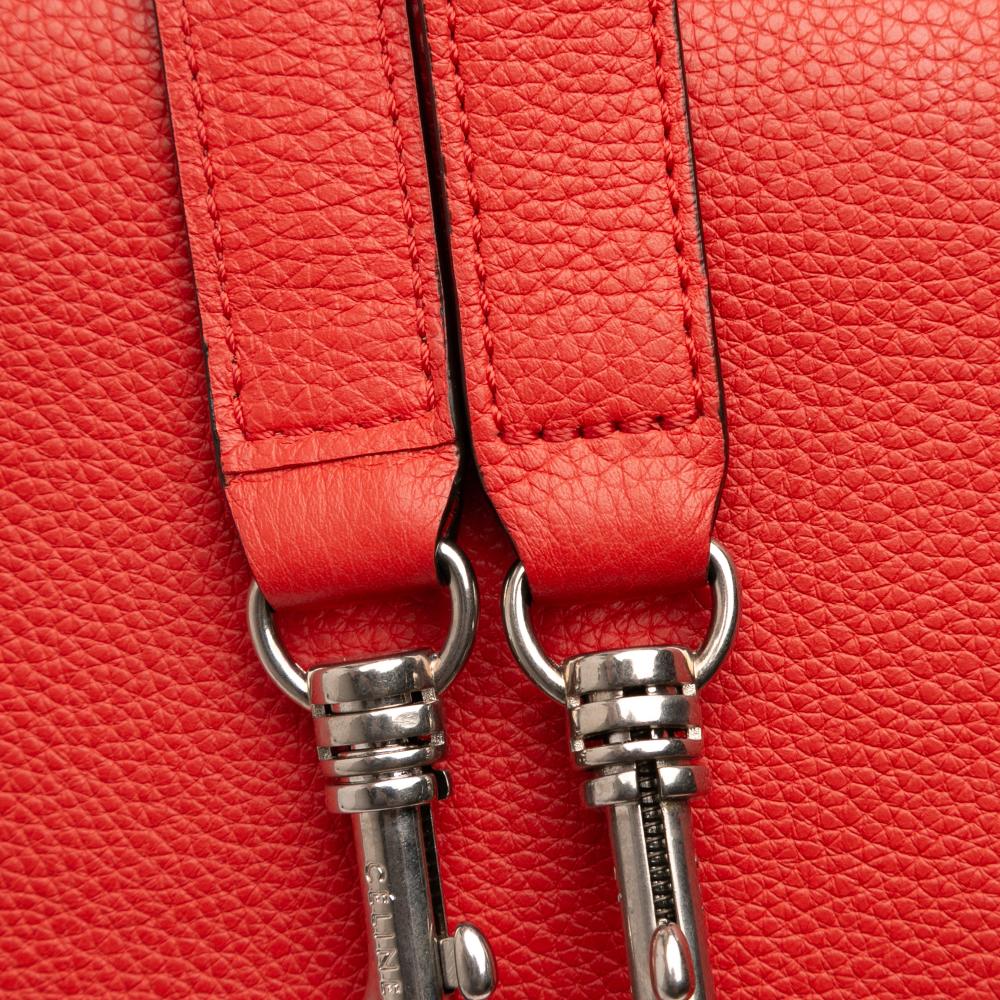 Celine AB Celine Red Calf Leather Medium Drummed skin and Suede Trapeze Satchel Italy