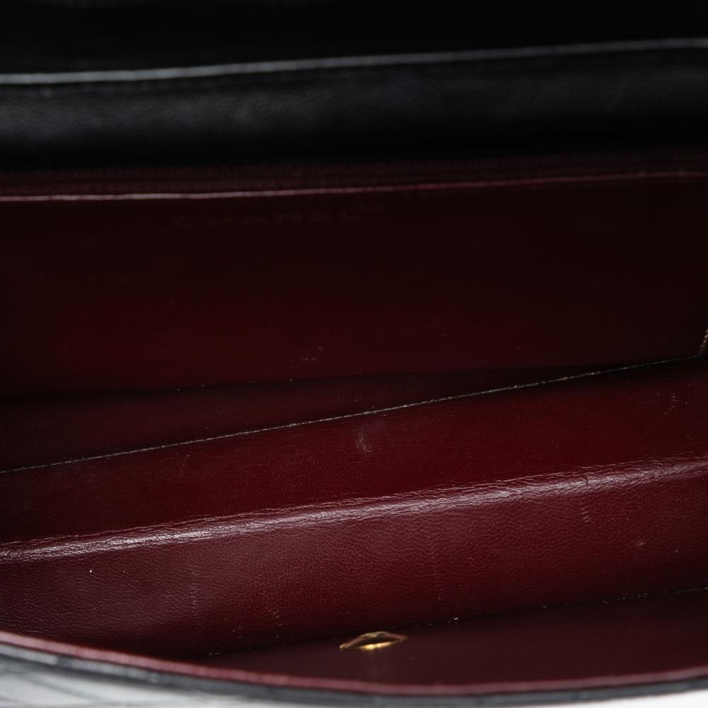 Chanel B Chanel Black Lambskin Leather Leather CC Quilted Lambskin Single Flap France