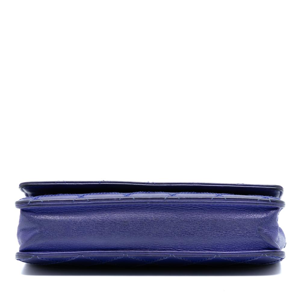 Chanel B Chanel Blue Calf Leather CC Quilted skin Fancy Wallet On Chain Italy