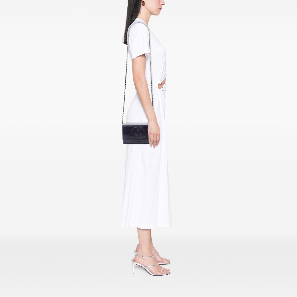 Chanel B Chanel Purple Plum Caviar Leather Leather CC Caviar Wallet On Chain Spain