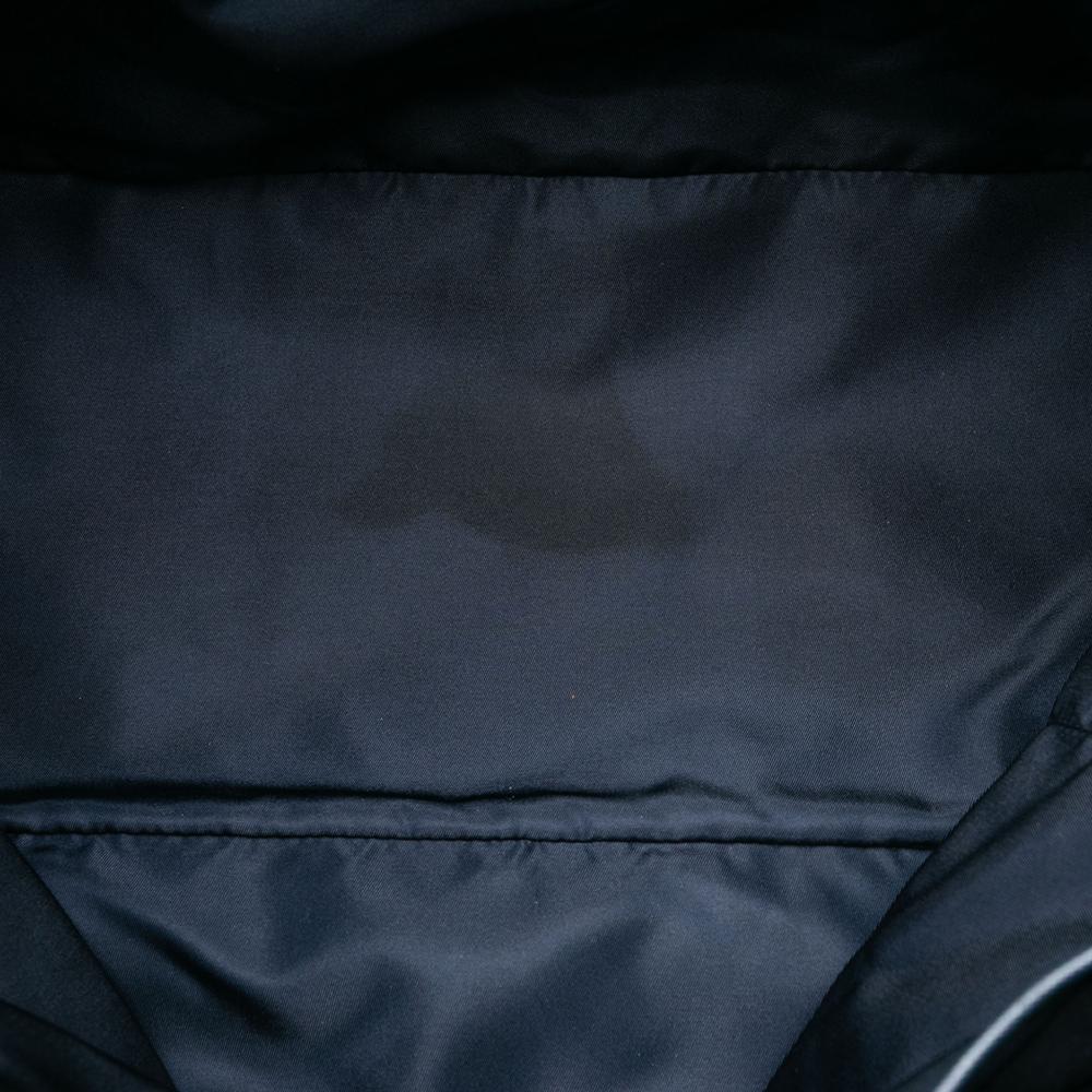 Prada B Prada Blue Dark Blue Nylon Fabric Saffiano Trimmed Tessuto Open Convertible Tote Italy