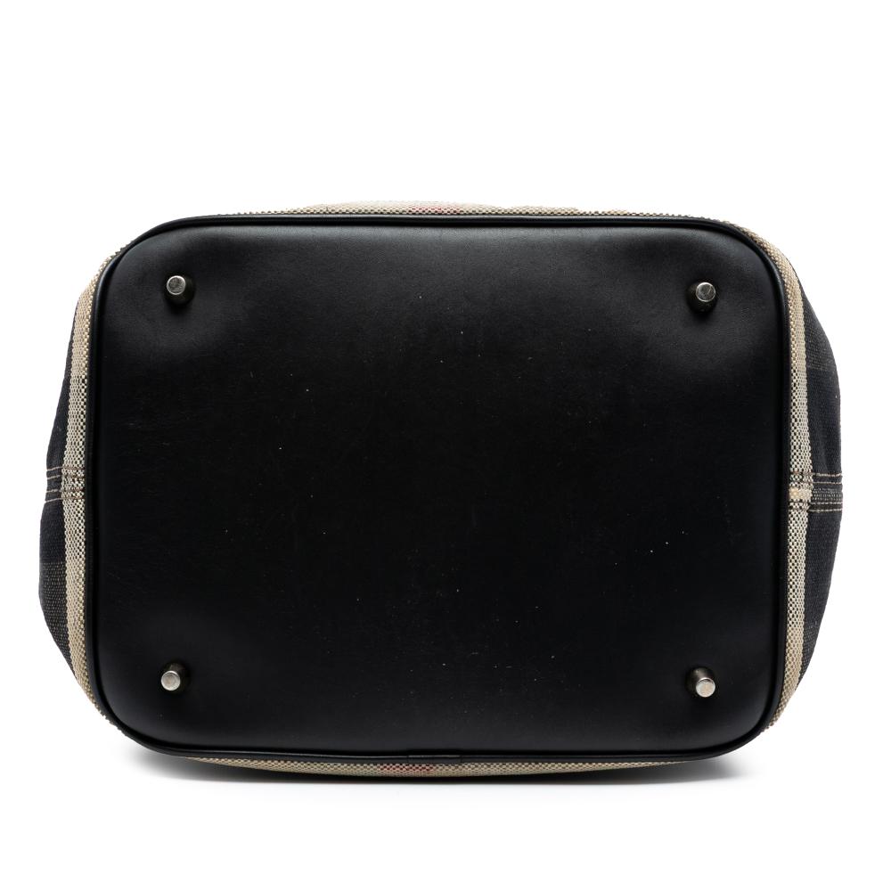 Burberry B Burberry Brown Light Brown Canvas Fabric Medium Mega Check Ashby Bucket Bag China