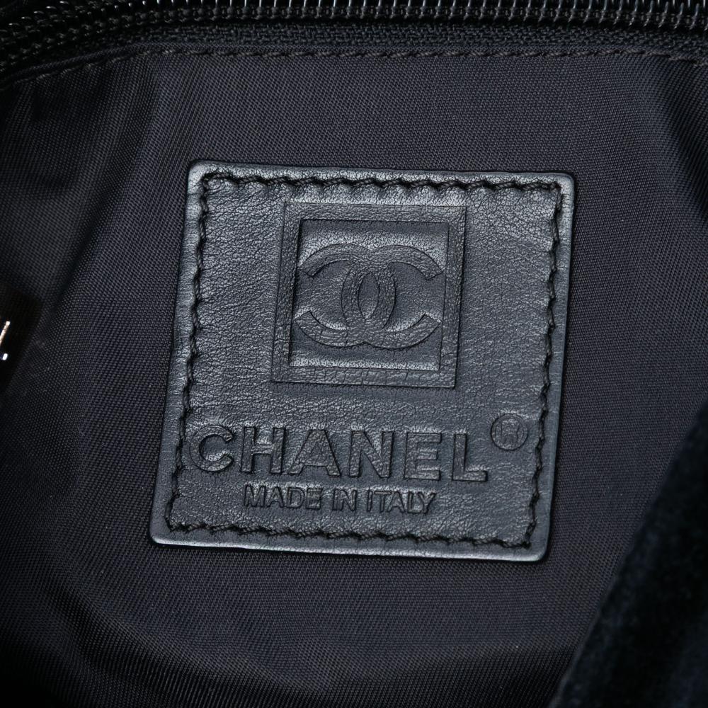 Chanel B Chanel Black Cotton Fabric Terry Cloth CC Sport Line Shoulder Bag Italy