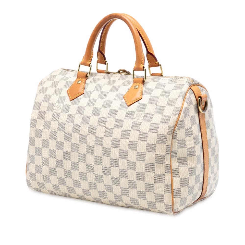 Louis Vuitton B Louis Vuitton White Damier Canvas Fabric Damier Azur Speedy Bandouliere 30 France