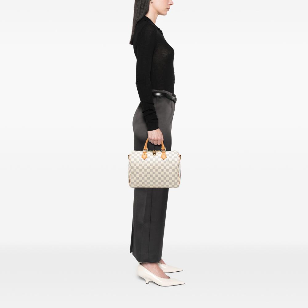 Louis Vuitton B Louis Vuitton White Damier Canvas Fabric Damier Azur Speedy Bandouliere 30 France