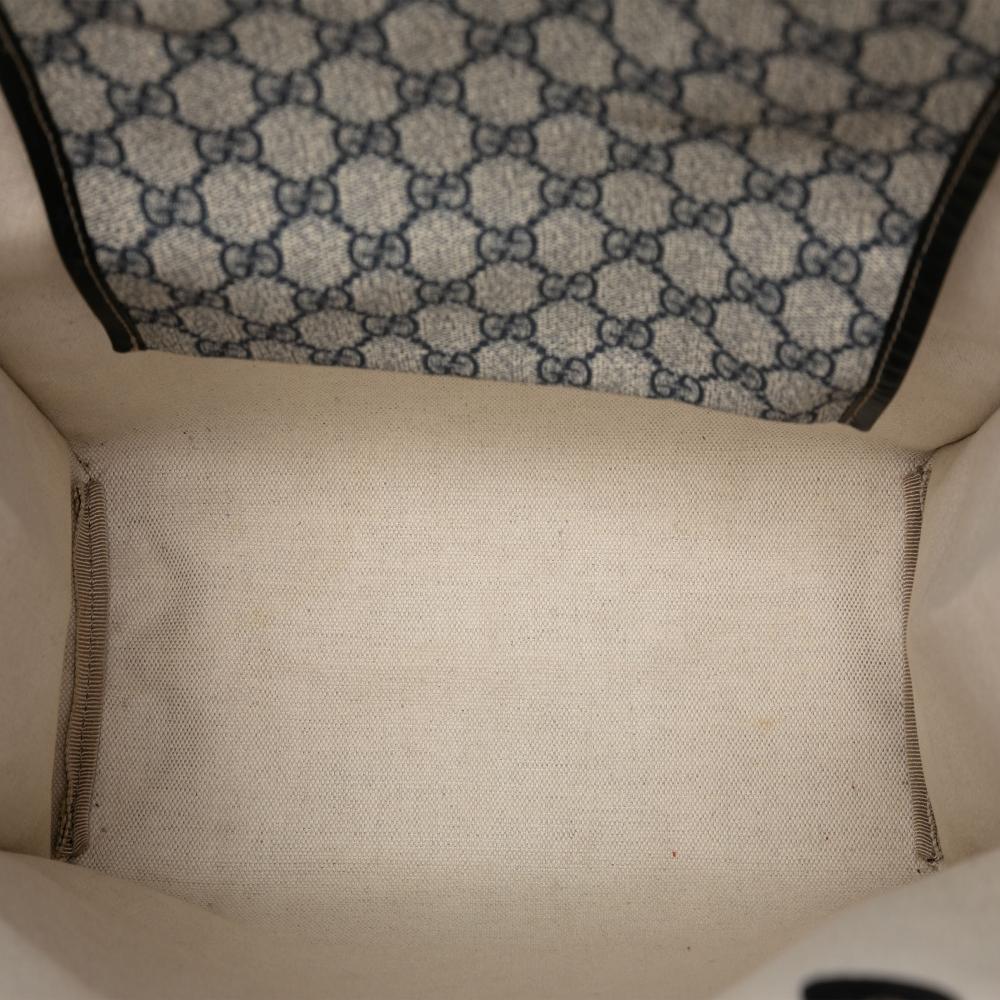 Gucci AB Gucci Brown Beige Coated Canvas Fabric GG Supreme Web Tote Italy