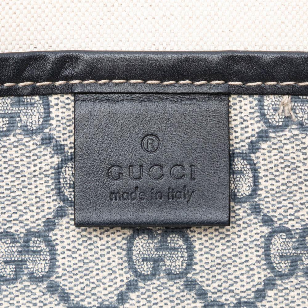 Gucci AB Gucci Brown Beige Coated Canvas Fabric GG Supreme Web Tote Italy