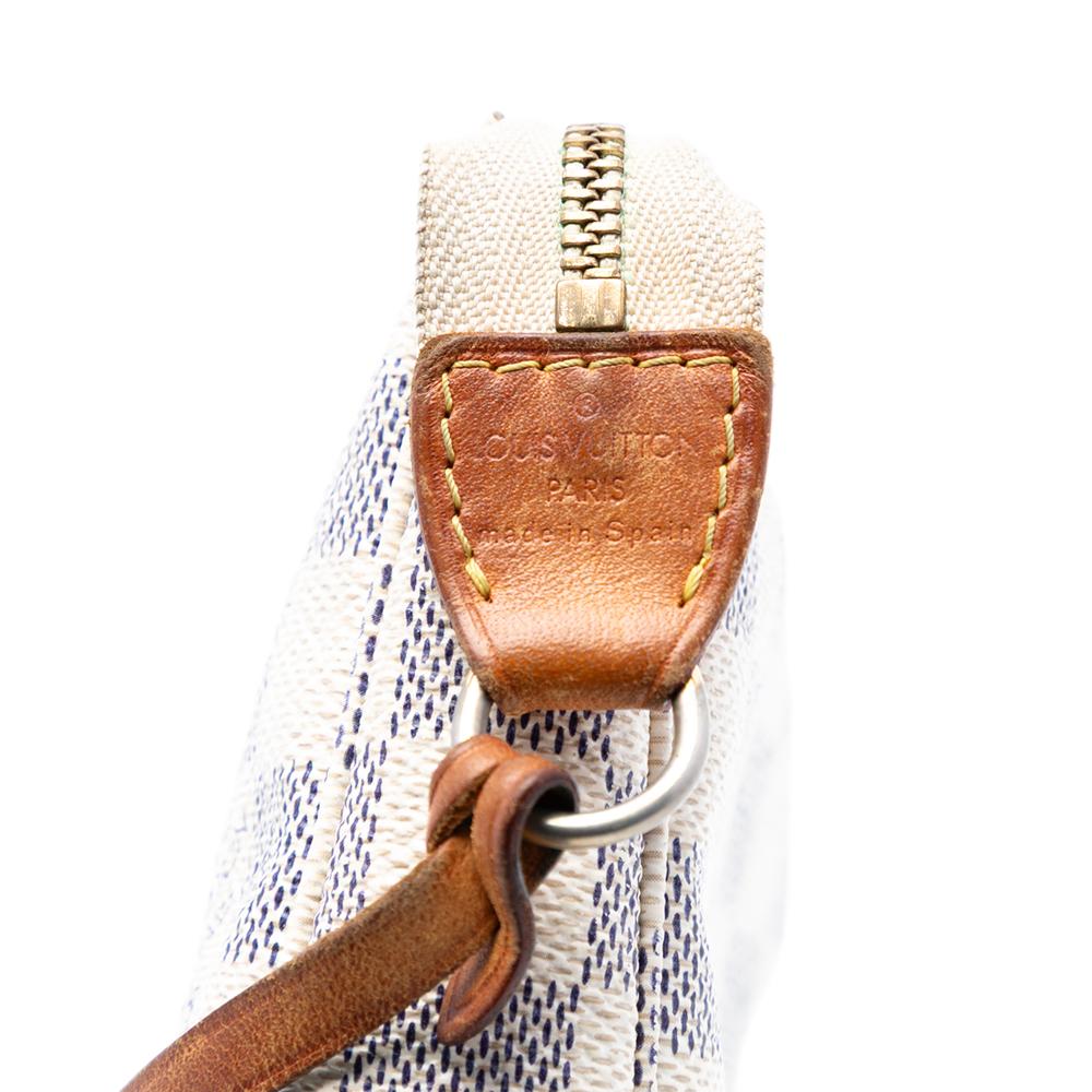 Louis Vuitton B Louis Vuitton White Damier Canvas Fabric Damier Azur Pochette Accessoires Spain