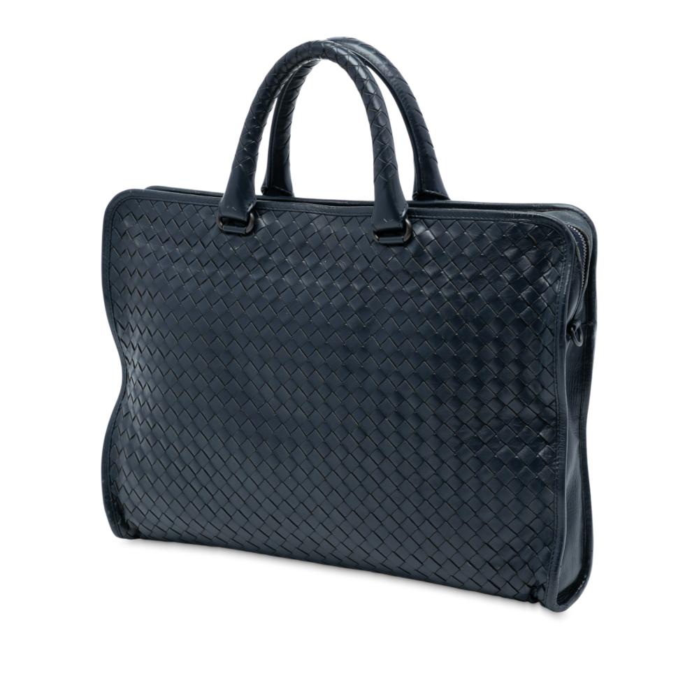 Bottega Veneta B Bottega Veneta Blue Navy Nappa Leather Leather Nappa Intrecciato Business Bag Italy