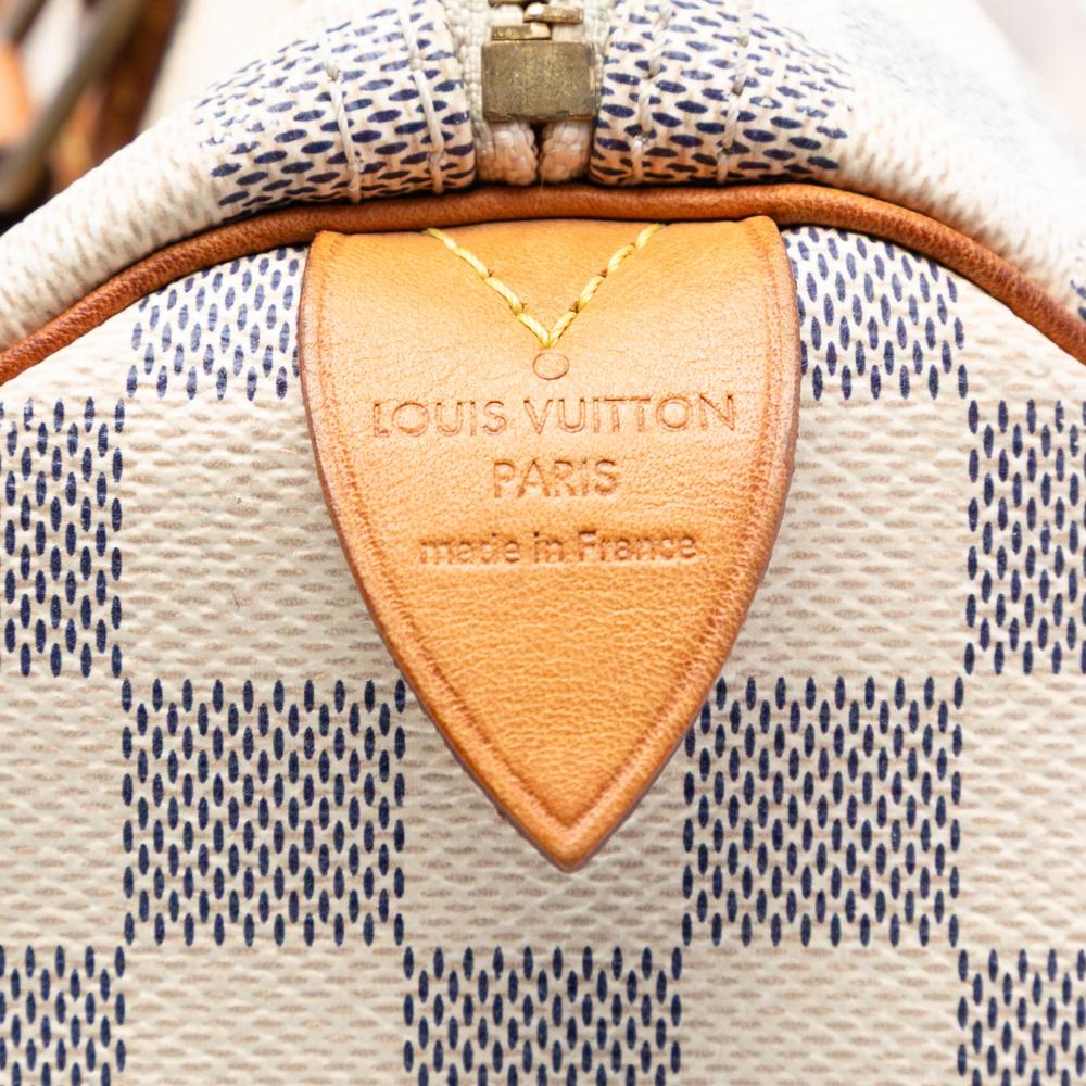 Louis Vuitton B Louis Vuitton White Damier Canvas Fabric Damier Azur Speedy 30 France