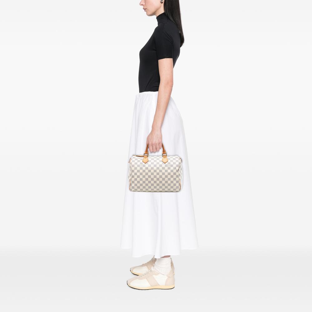 Louis Vuitton B Louis Vuitton White Damier Canvas Fabric Damier Azur Speedy 30 France