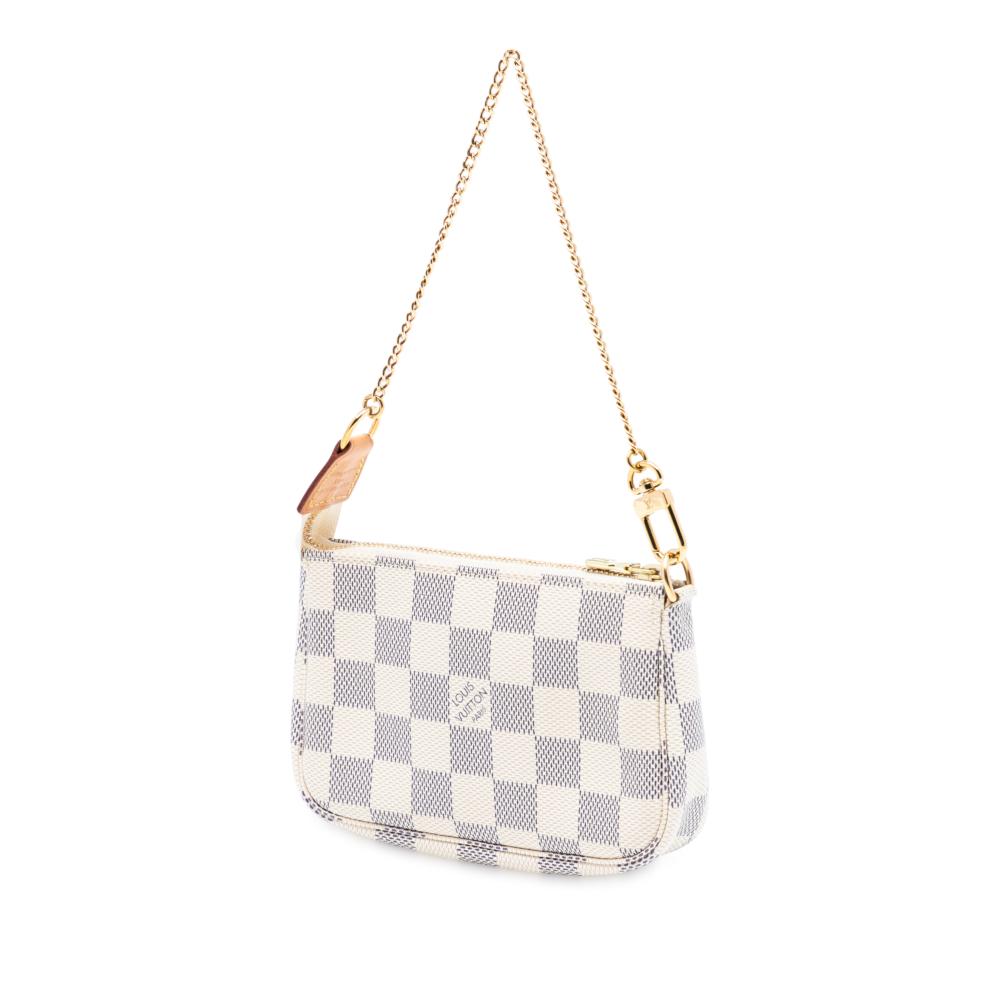 Louis Vuitton AB Louis Vuitton White Damier Canvas Fabric Damier Azur Mini Pochette Accessoires France