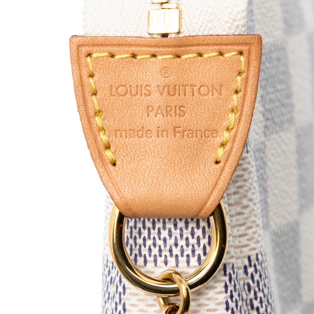 Louis Vuitton AB Louis Vuitton White Damier Canvas Fabric Damier Azur Mini Pochette Accessoires France