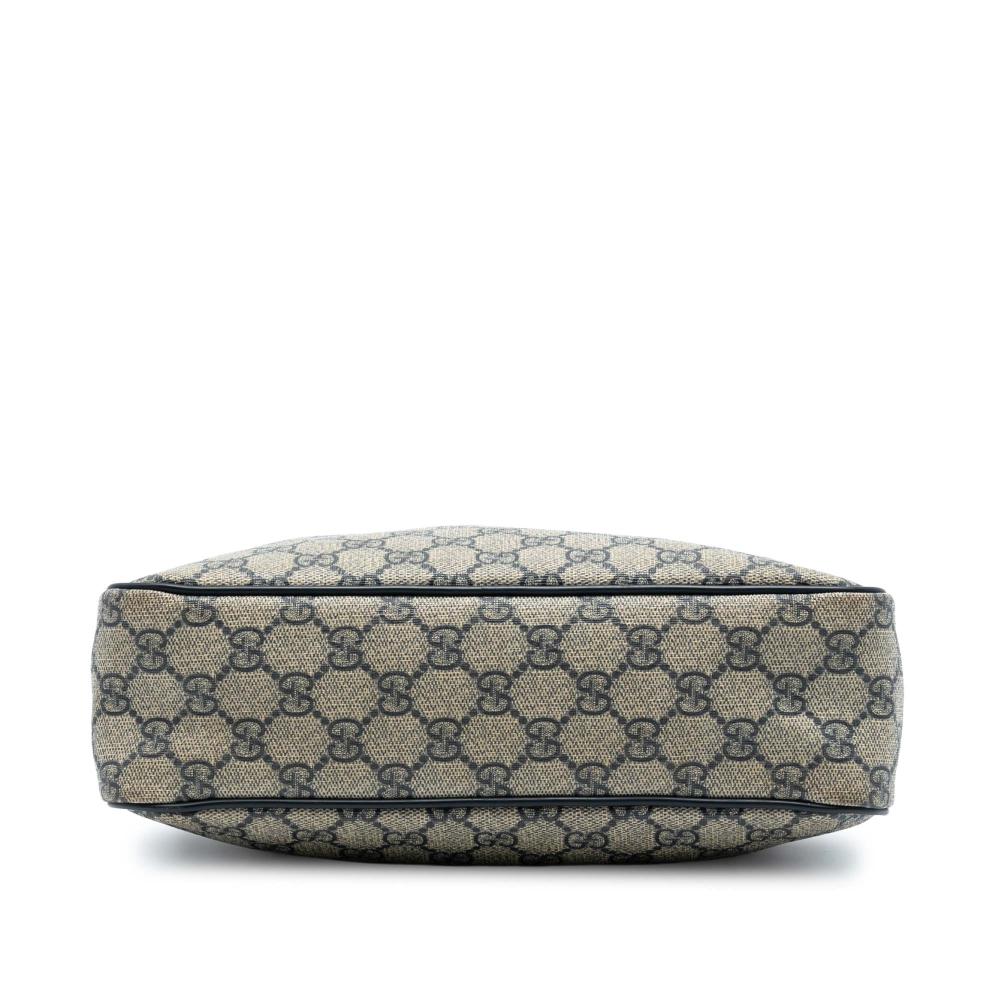 Gucci AB Gucci Brown Beige Coated Canvas Fabric GG Supreme Crossbody Italy