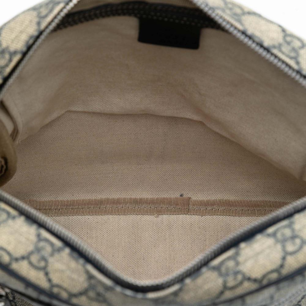 Gucci AB Gucci Brown Beige Coated Canvas Fabric GG Supreme Crossbody Italy