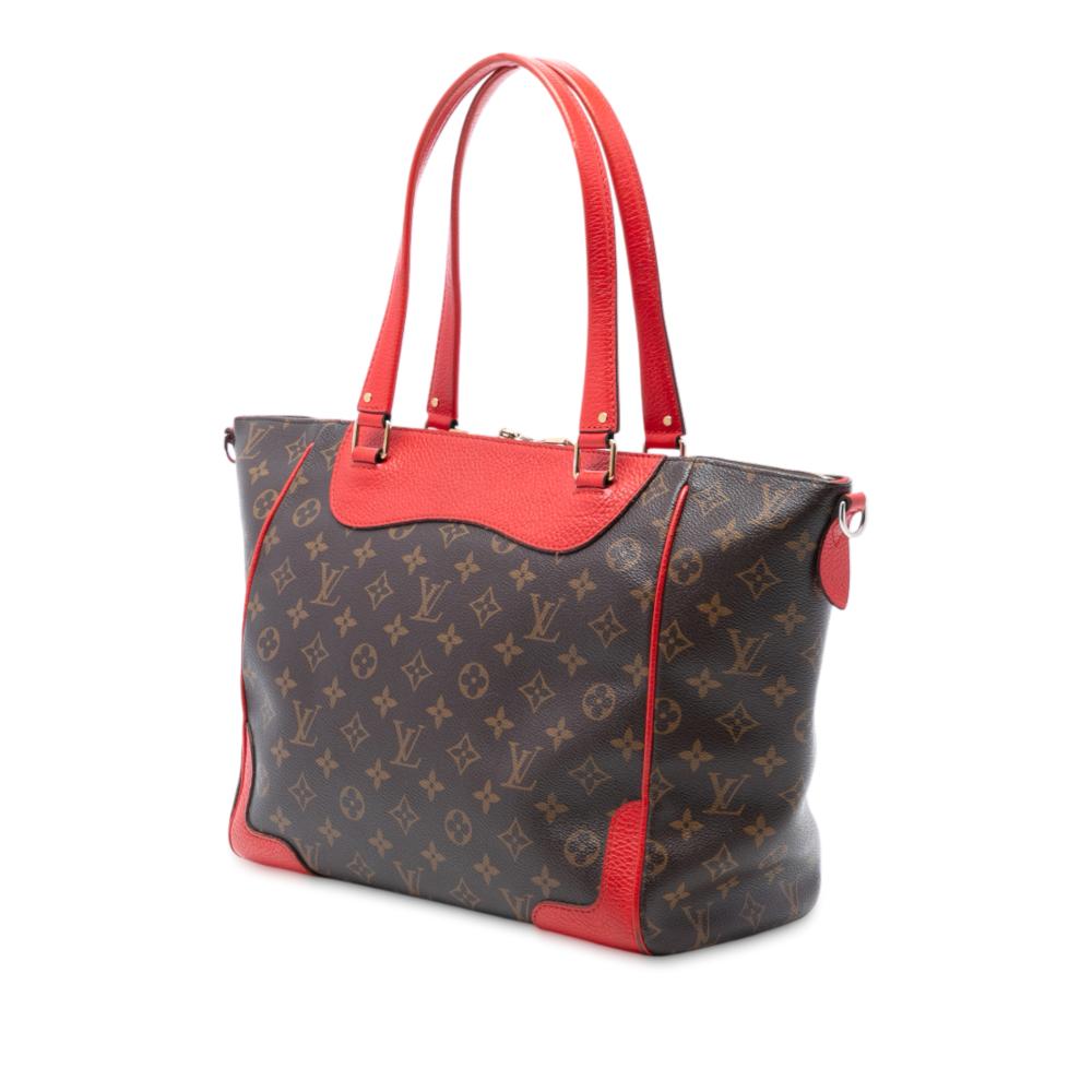 Louis Vuitton B Louis Vuitton Brown with Red Monogram Canvas Fabric Monogram Estrela MM France