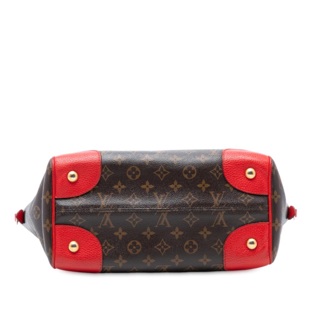 Louis Vuitton B Louis Vuitton Brown with Red Monogram Canvas Fabric Monogram Estrela MM France