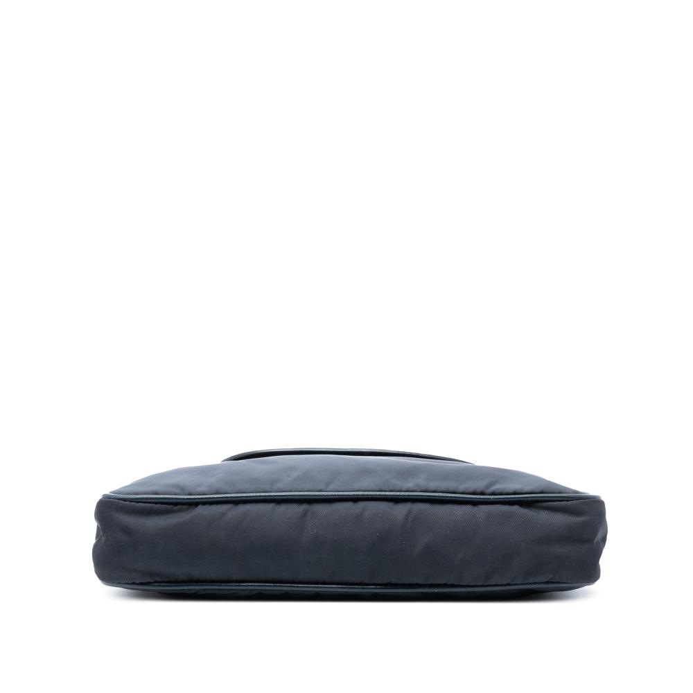 Prada B Prada Black Nylon Fabric Saffiano Trimmed Tessuto Chain Crossbody Romania