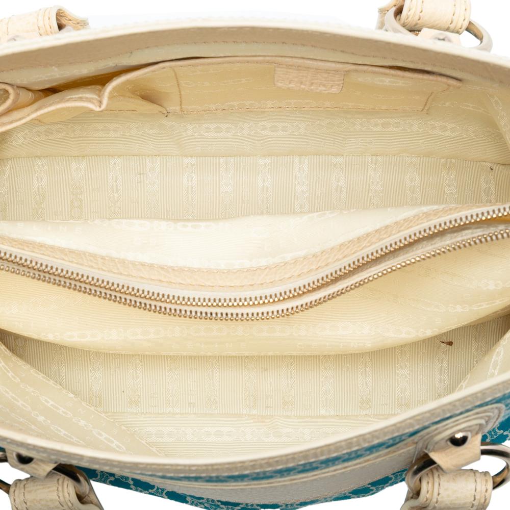 Celine B Celine Blue with White Canvas Fabric Macadam Boogie Handbag China