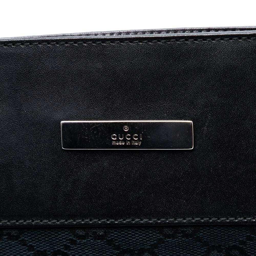 Gucci B Gucci Blue Navy Canvas Fabric GG Crossbody Italy