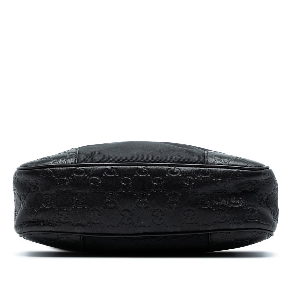 Gucci B Gucci Black Nylon Fabric Guccissima Trimmed Crossbody Italy
