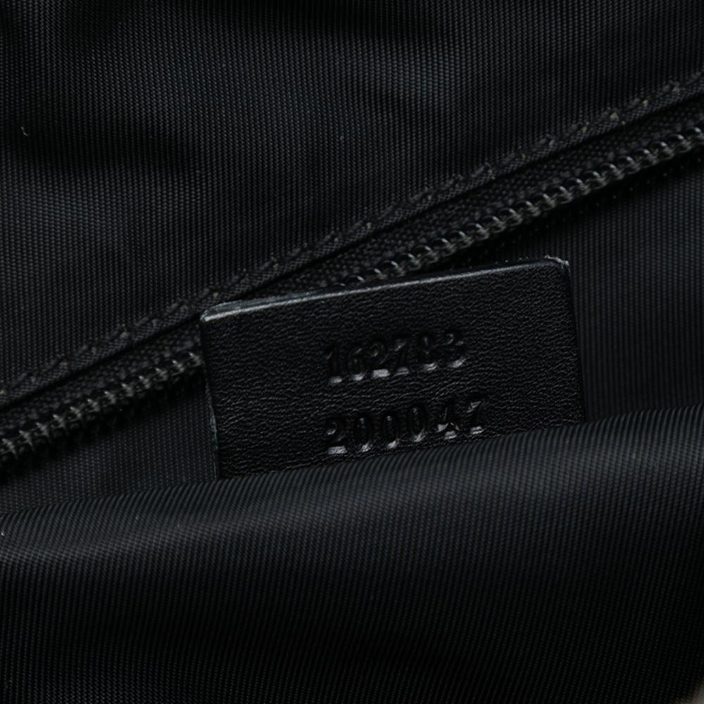 Gucci B Gucci Black Nylon Fabric Guccissima Trimmed Crossbody Italy