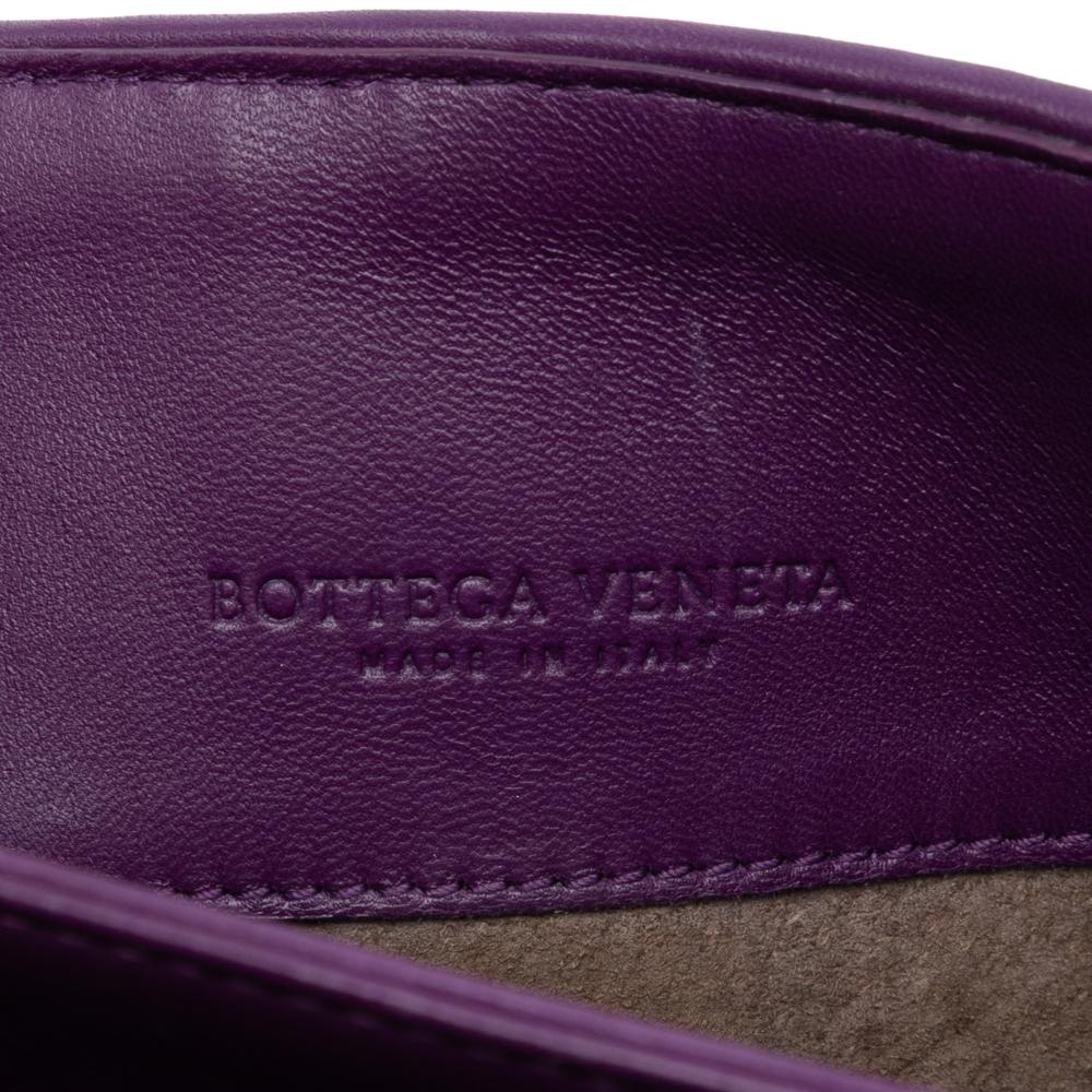 Bottega Veneta Purple Small Nappa Intrecciato Olimpia Shoulder Bag Italy