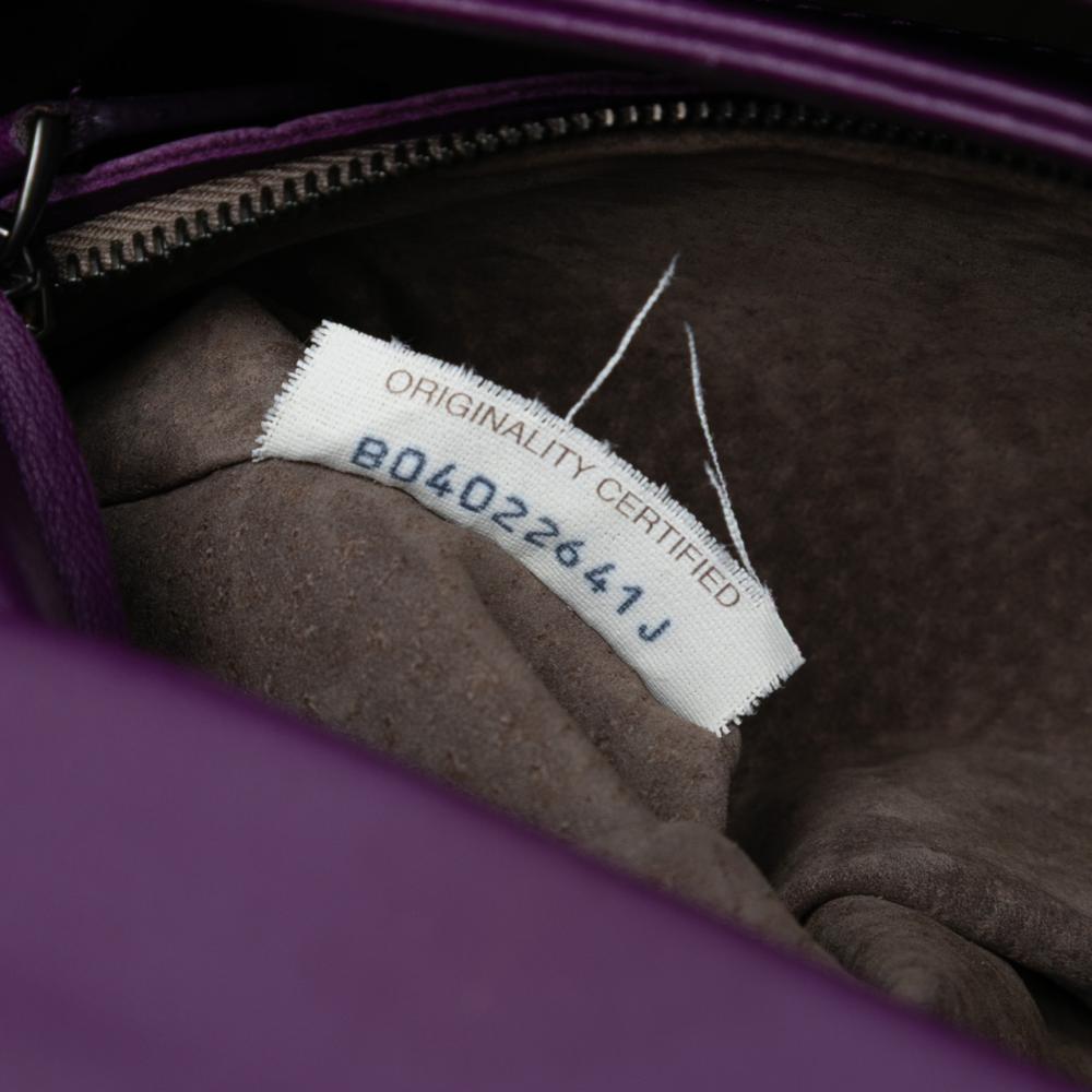 Bottega Veneta Purple Small Nappa Intrecciato Olimpia Shoulder Bag Italy