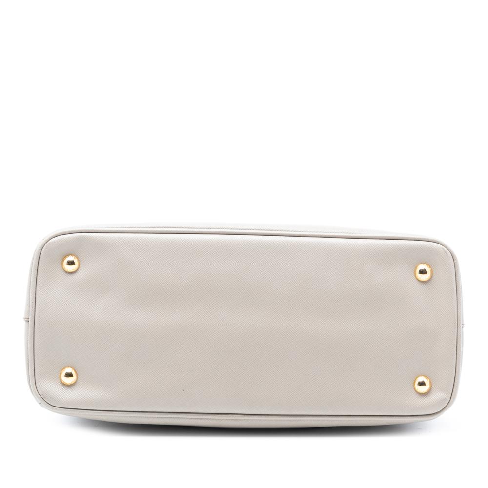 Prada AB Prada Gray Light Gray Saffiano Leather Medium Lux Galleria Satchel Italy