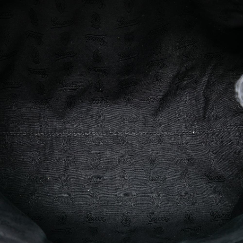 Gucci B Gucci Black Calf Leather Medium Guccissima Sukey Tote Italy
