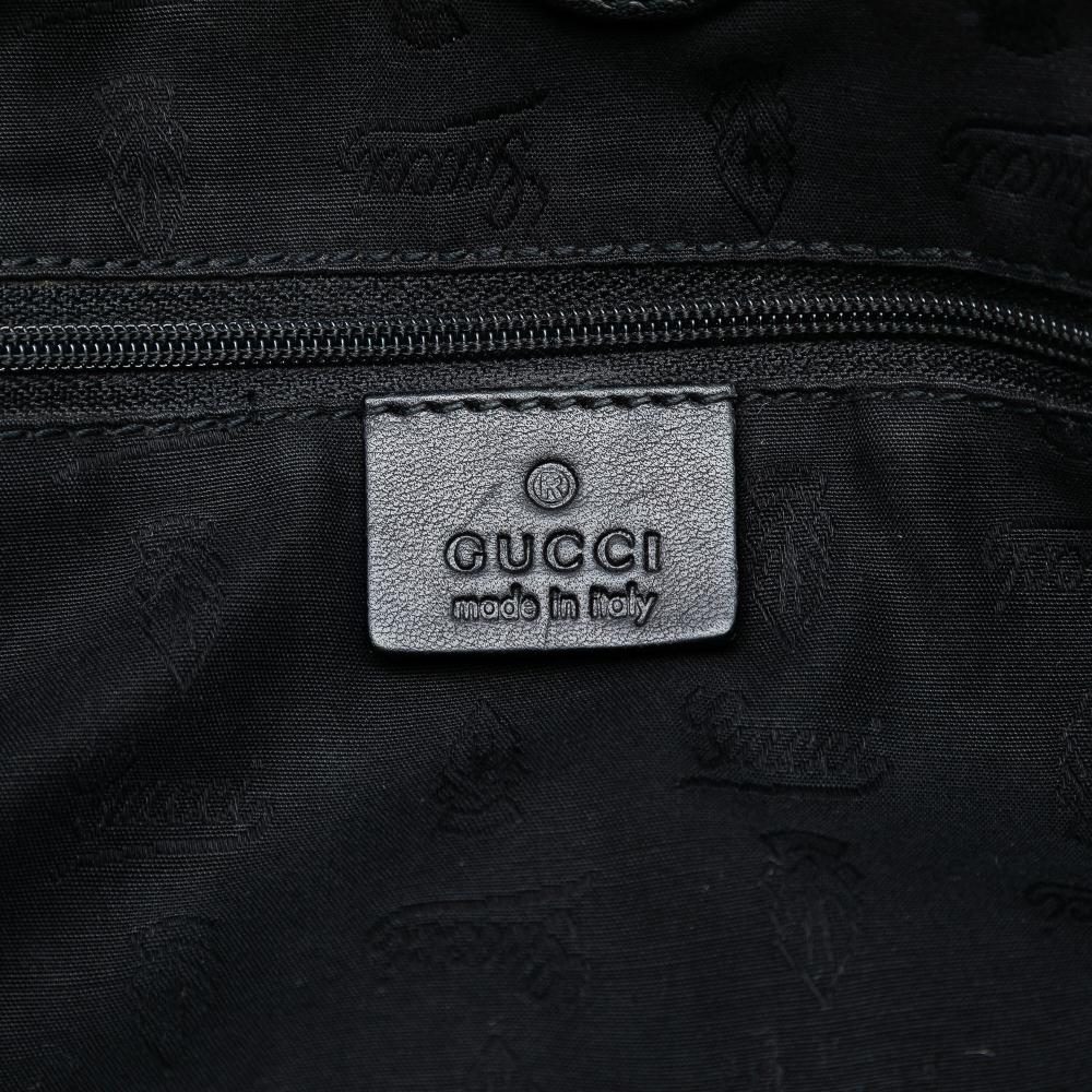 Gucci B Gucci Black Calf Leather Medium Guccissima Sukey Tote Italy