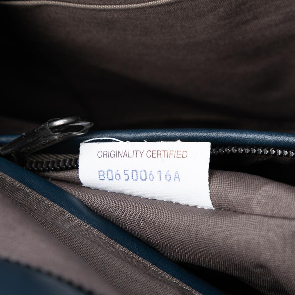 Bottega Veneta AB Bottega Veneta Blue Nappa Leather Leather Nappa Intrecciato Convertible Tote Italy