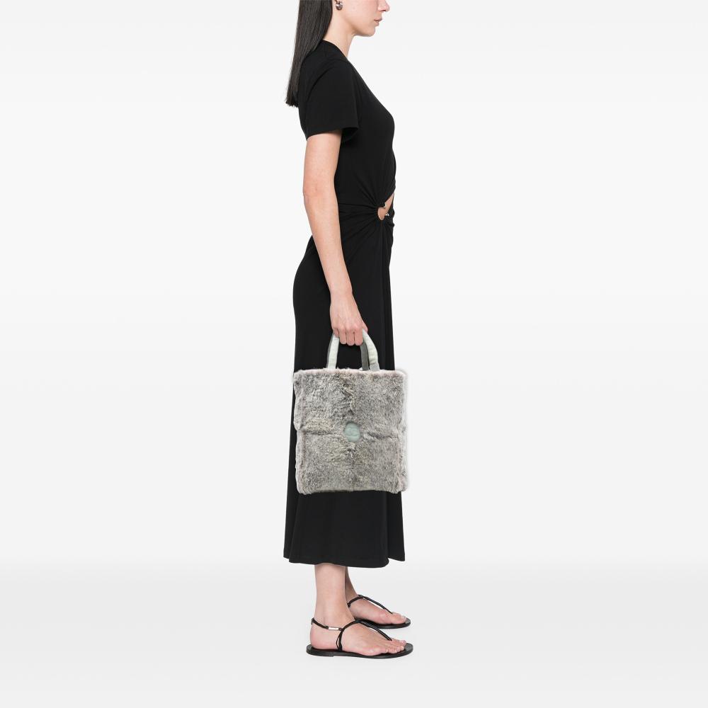 Chanel AB Chanel Gray Fur Natural Material CC Lapin Tote France