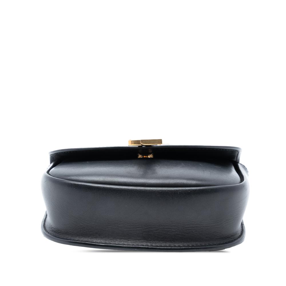 Saint Laurent B Saint Laurent Black Calf Leather Small Monogram Kaia Crossbody Italy