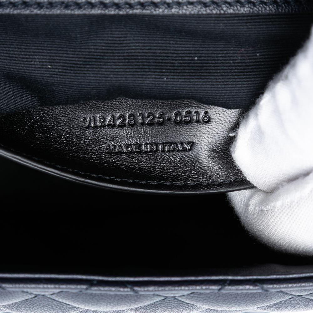 Saint Laurent Blue Medium Tricolor Sheepskin Triquilt Monogram College Bag Italy