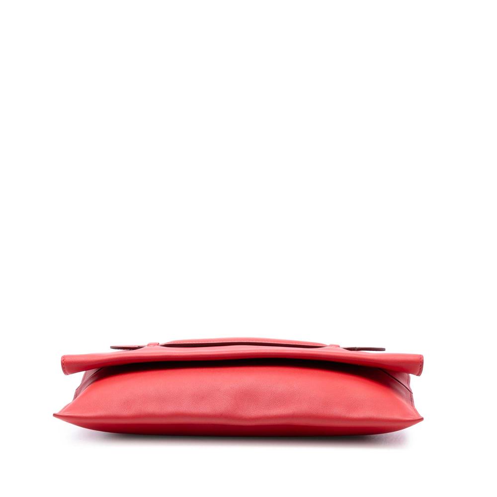 Hermès AB Hermès Red Calf Leather Evercolor Pliplat Clutch France