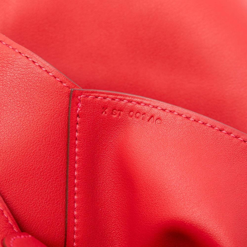 Hermès AB Hermès Red Calf Leather Evercolor Pliplat Clutch France