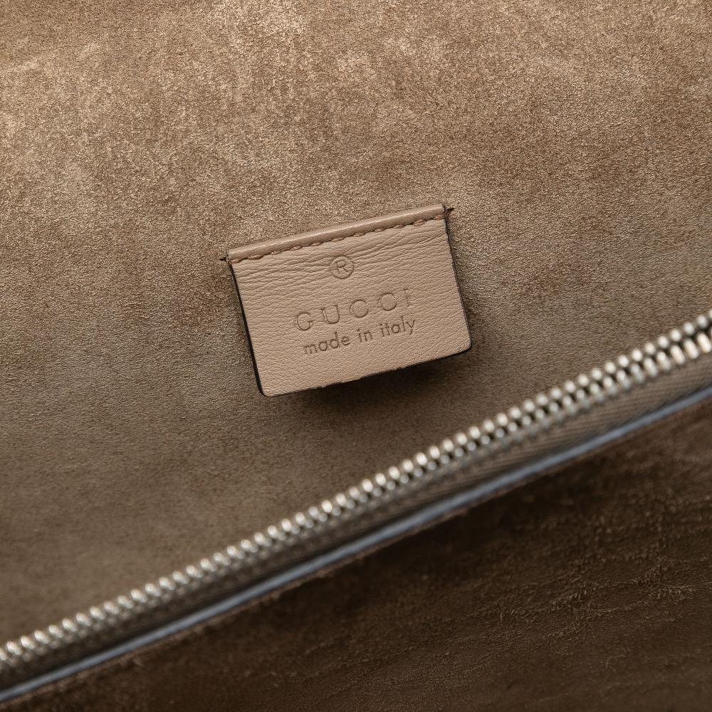 Gucci AB Gucci Brown Beige Coated Canvas Fabric Medium GG Supreme Dionysus Shoulder Bag Italy