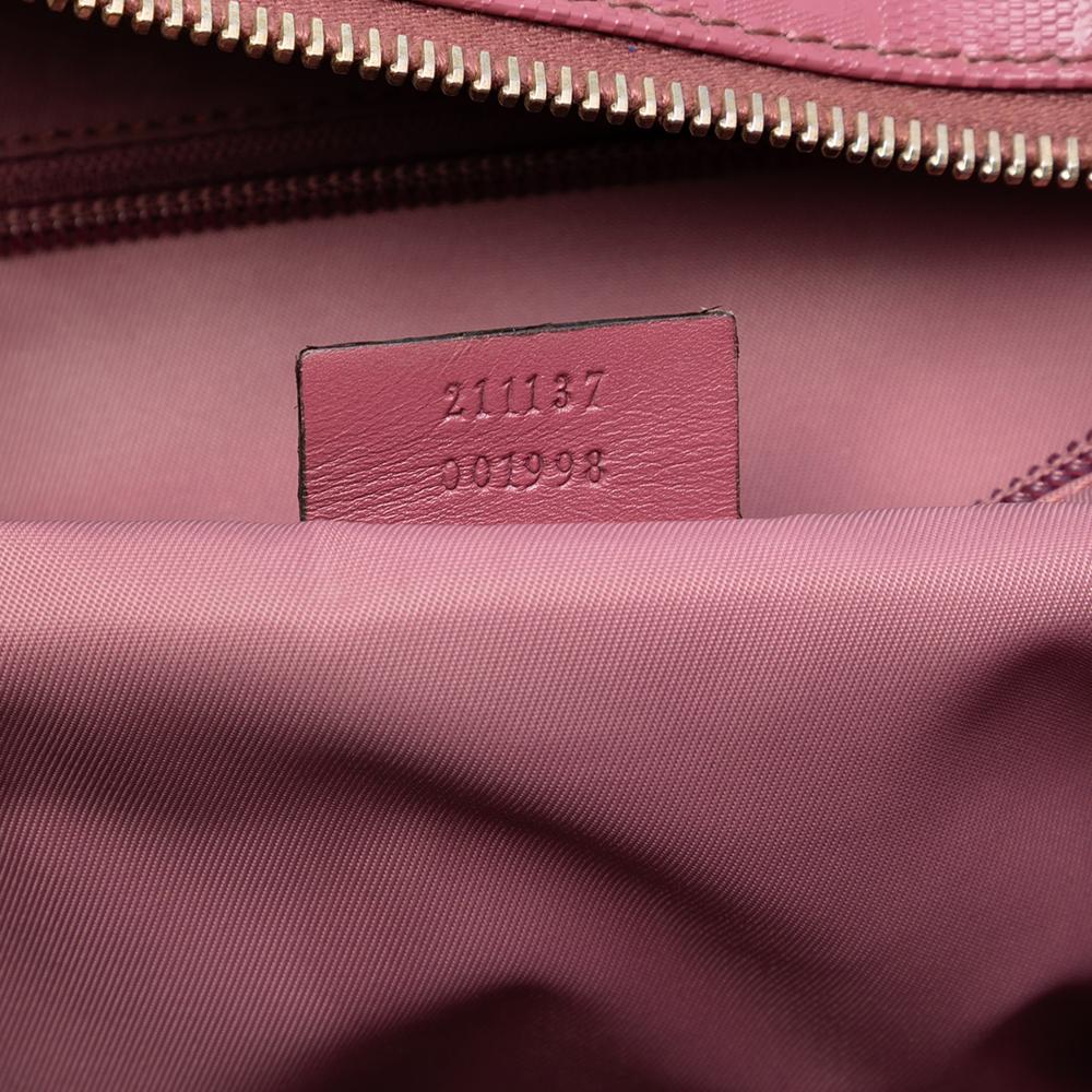 Gucci B Gucci Pink Coated Canvas Fabric Medium GG Imprime Tote Italy