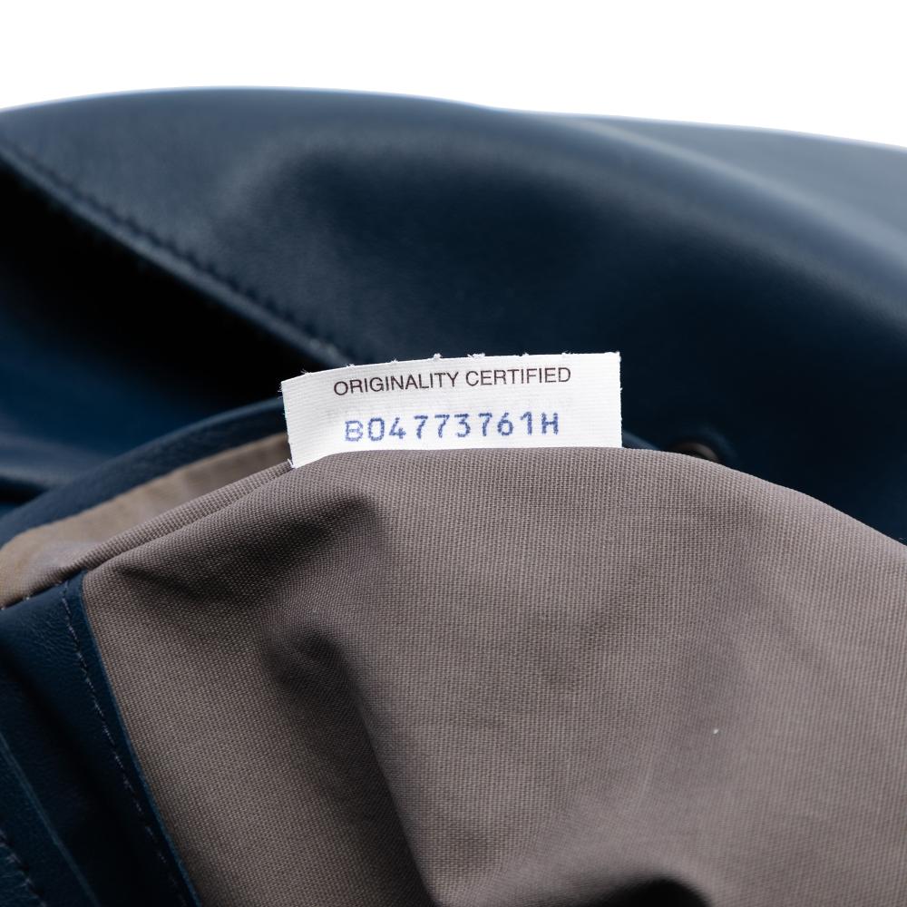 Bottega Veneta B Bottega Veneta Blue Navy Nappa Leather Leather Nappa Intrecciato Flap Crossbody Italy