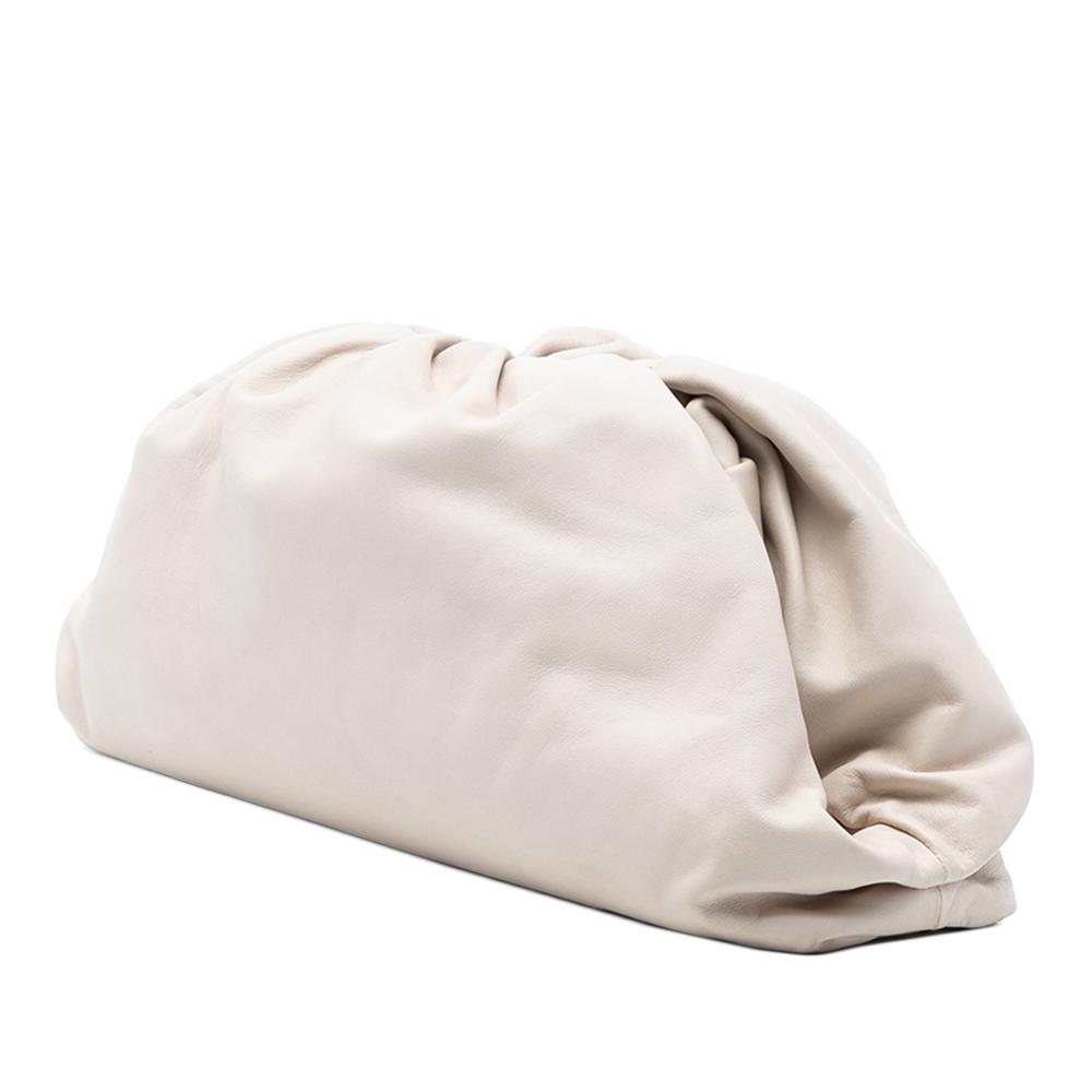 Bottega Veneta AB Bottega Veneta White Off White Lambskin Leather Leather Lambskin The Pouch Italy