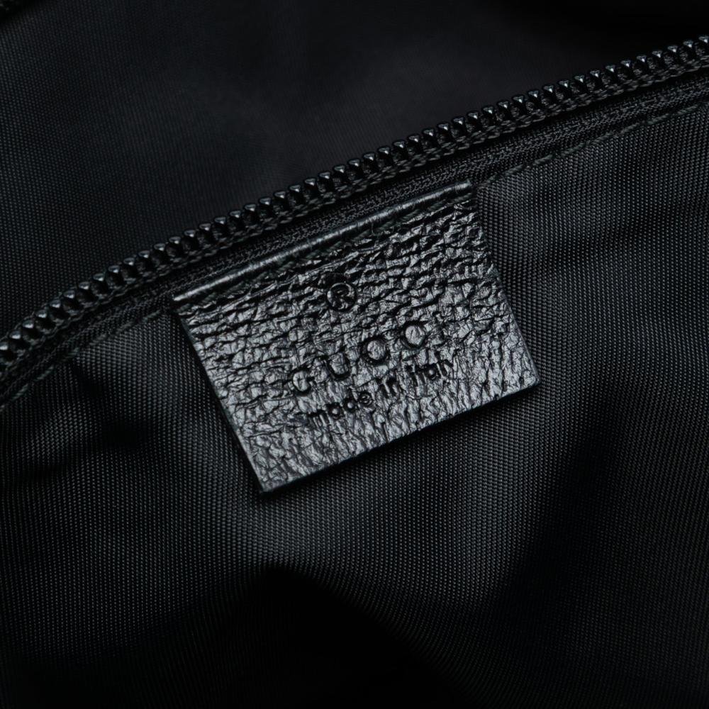 Gucci AB Gucci Black Canvas Fabric GG Web Tote Italy