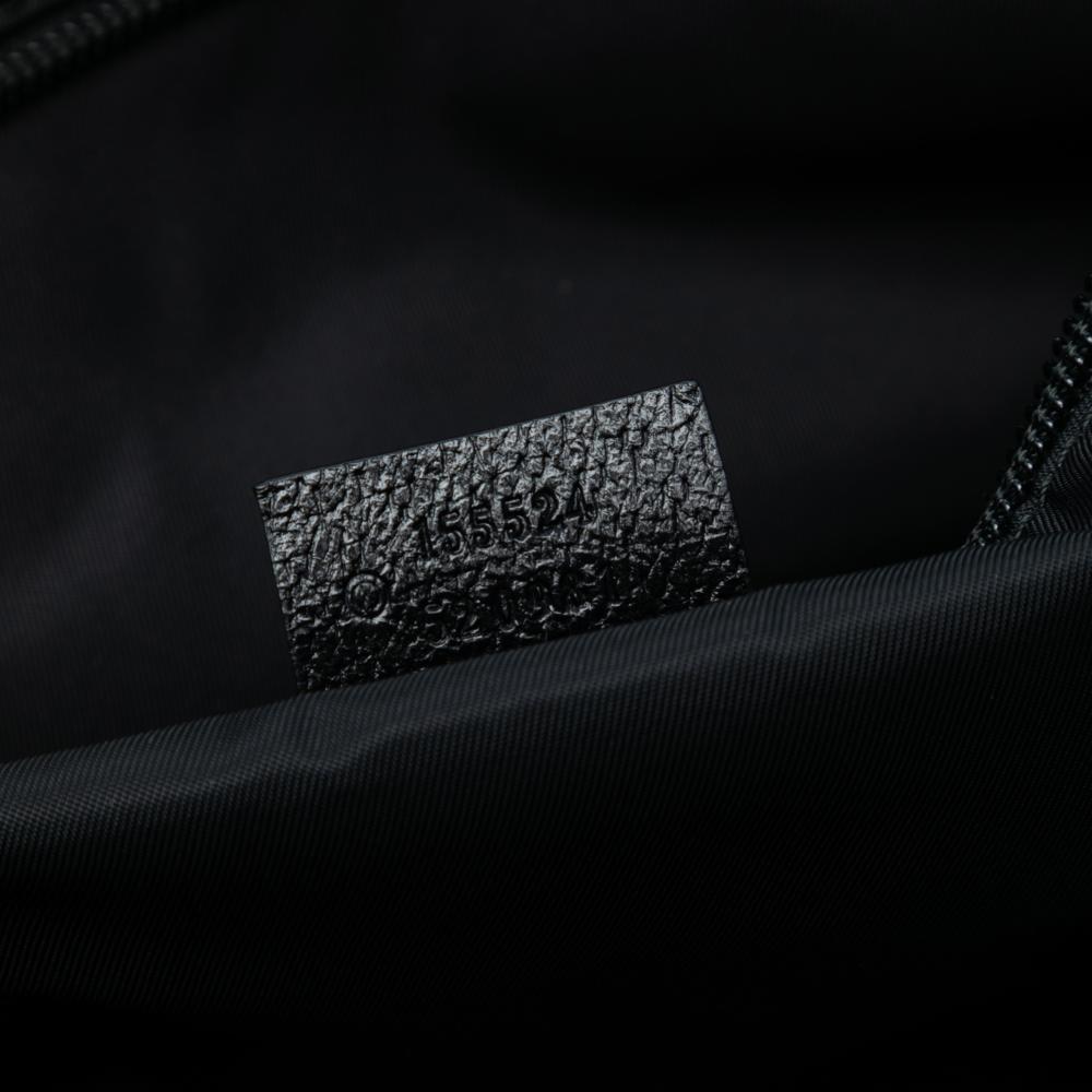 Gucci AB Gucci Black Canvas Fabric GG Web Tote Italy